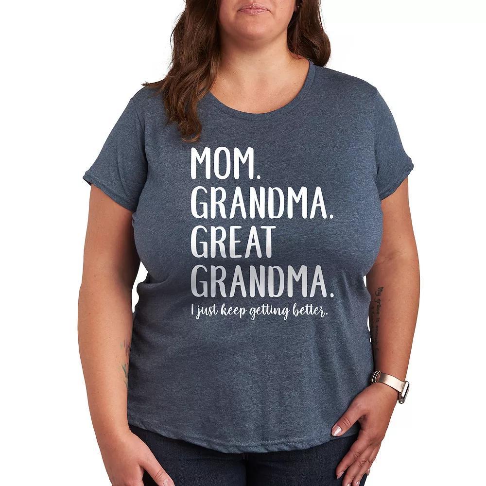 Plus Mom Grandma Great Grandma Graphic Tee, Womens Heather Grey Product Image