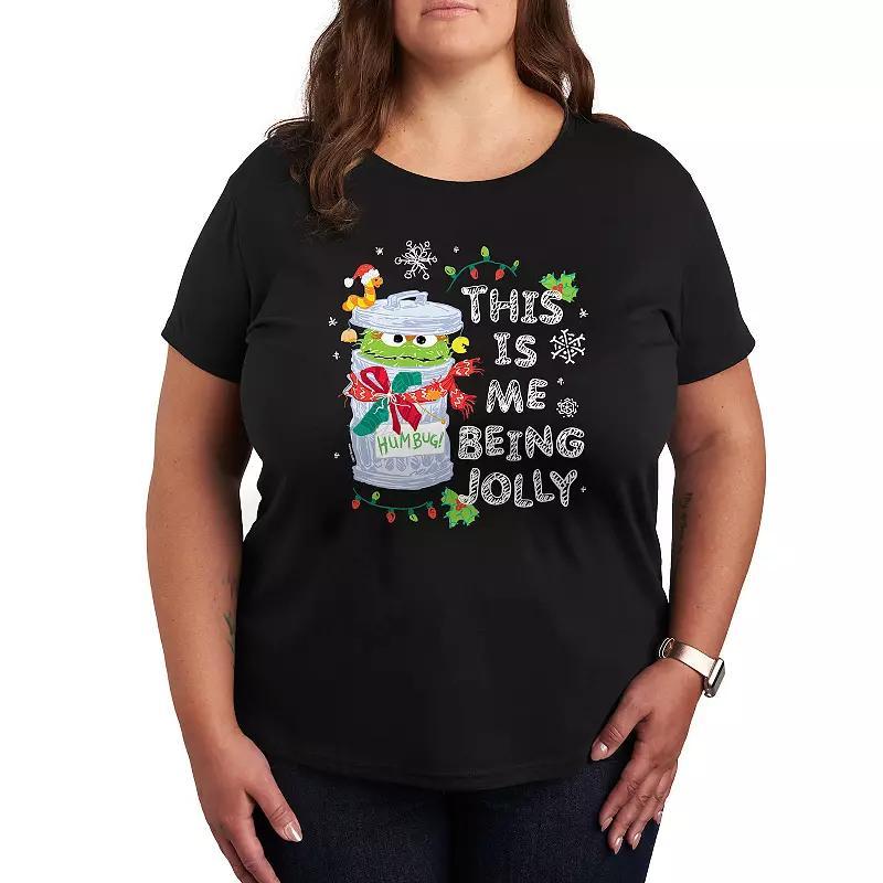 Plus Feelin' Jolly Graphic Tee, Women's, Size: 3XL, Black Product Image
