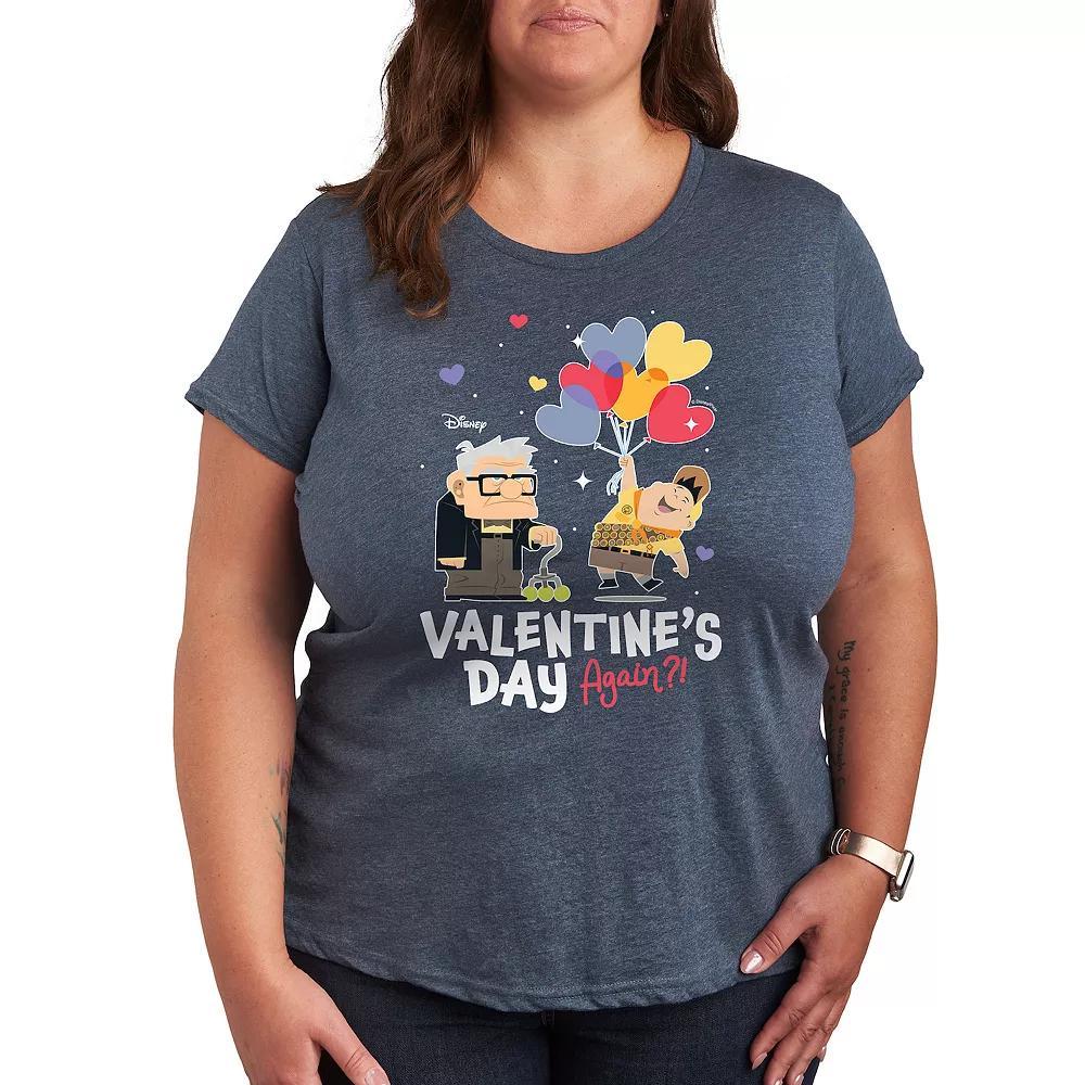 Disney / Pixars Up Plus Valentines Day Again Graphic Tee, Womens Heather Grey Product Image