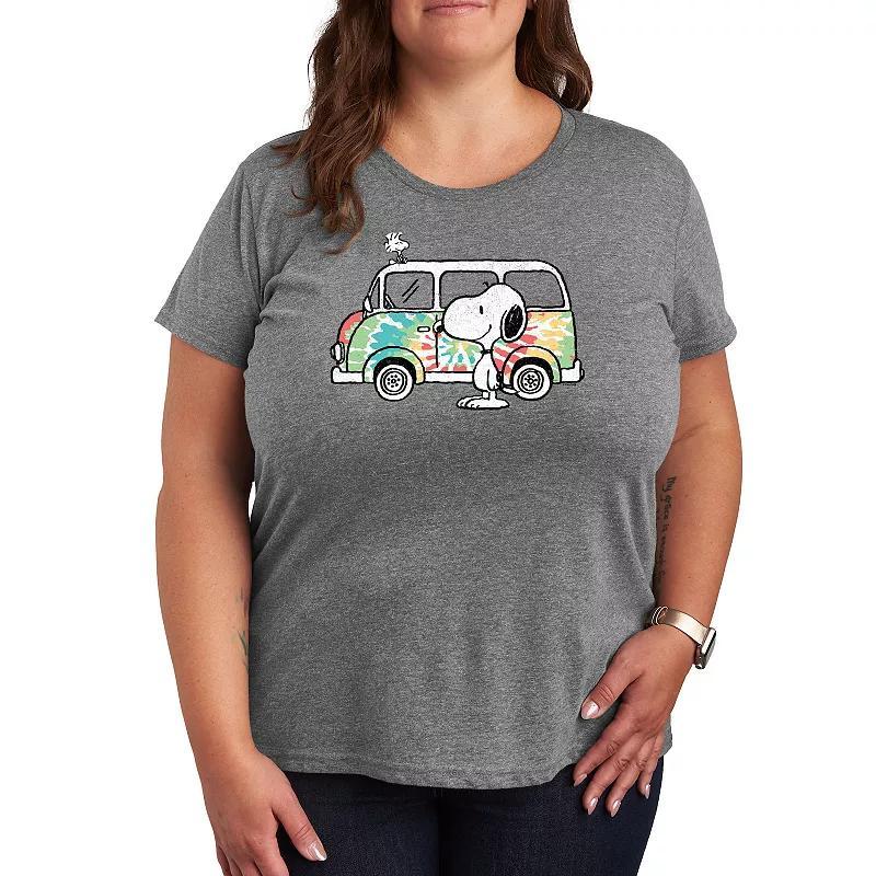 Plus Peanuts Snoopy Woodstock Walk Graphic Tee, Womens Product Image