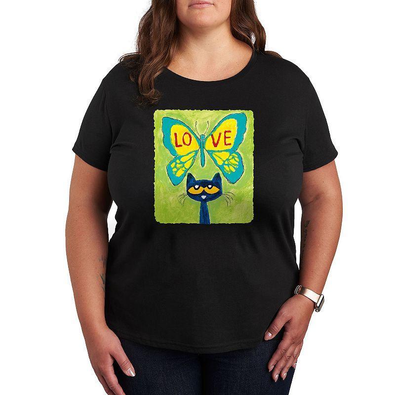 Plus Pete The Cat Love Butterfly Graphic Tee, Womens Product Image