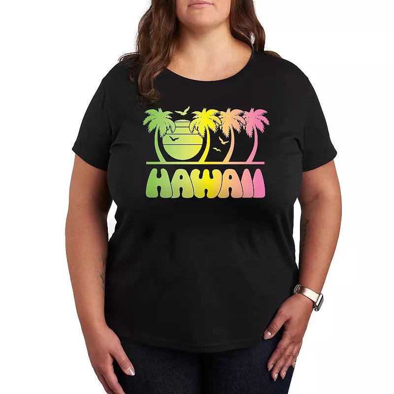 Plus Vintage Hawaii Blend Graphic Tee, Womens Blue Product Image