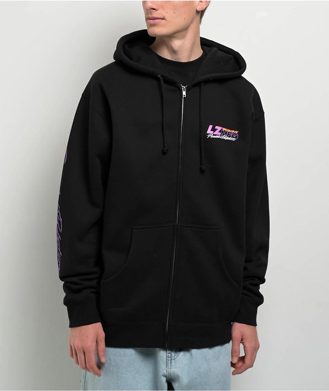 LZMFG Pacific Black Zip Hoodie Product Image