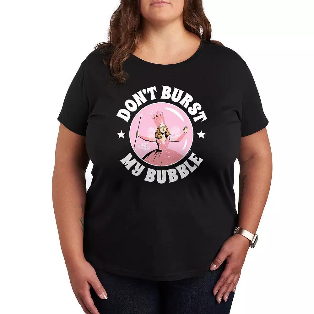 Plus The Wizard Of Oz Burst My Bubble Graphic Tee, Womens Grey Dark Red Product Image