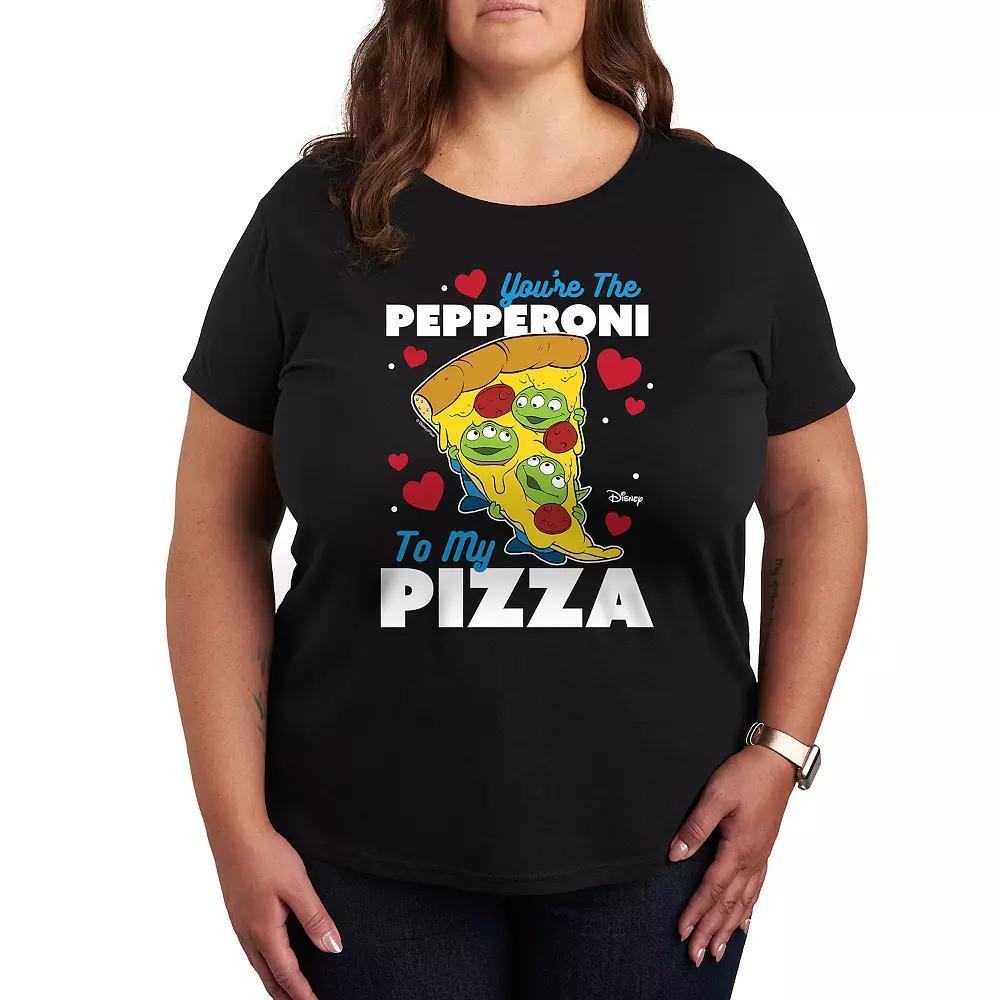 Disney / Pixars Toy Story Plus Pepperoni To My Pizza Graphic Tee, Womens Grey Gray Product Image