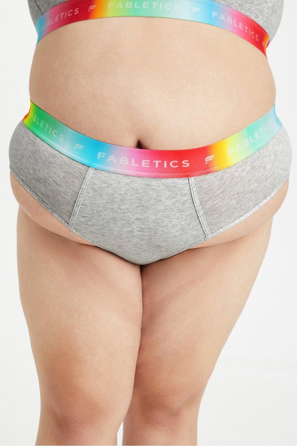 Fabletics 24/7 Pride High-Waisted Brief Womens Light Heather Grey plus Size 4X Product Image