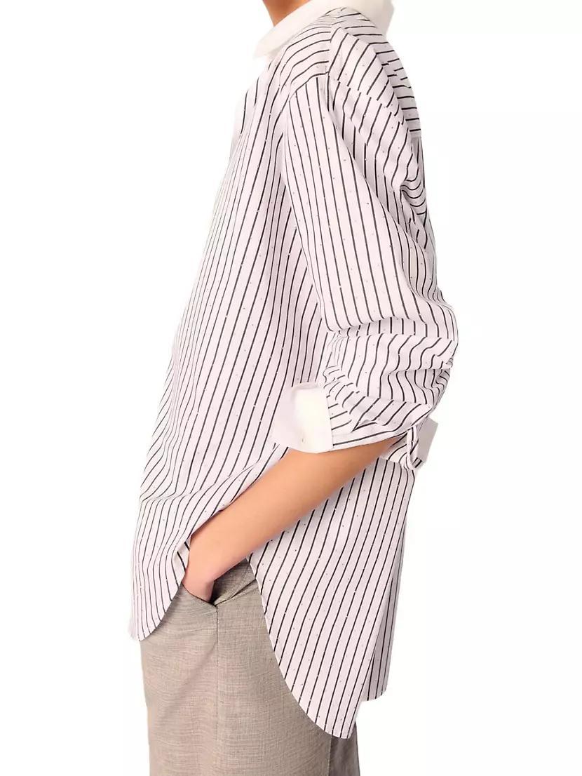Rhinestone Striped Shirt Product Image