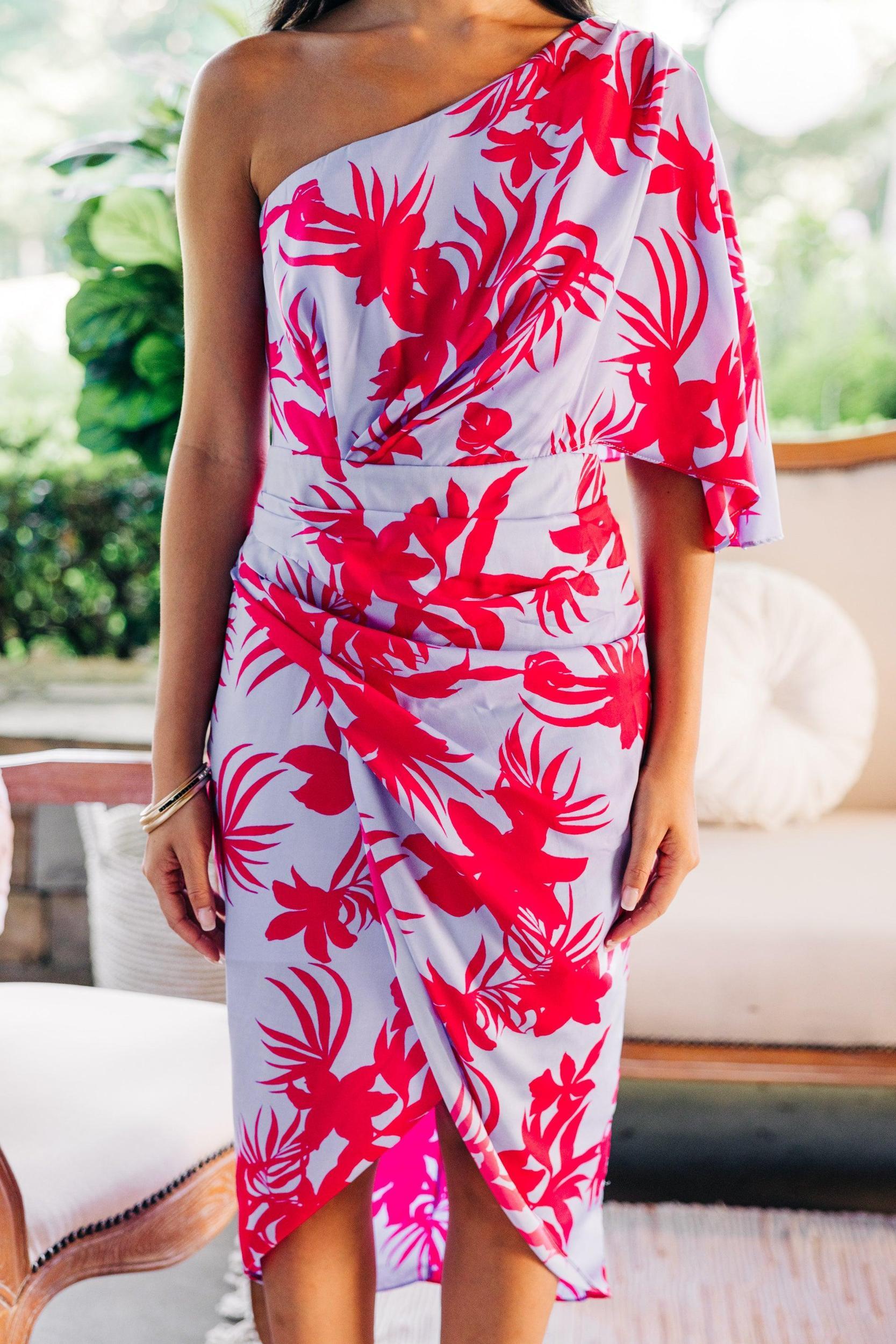 Make Your Move Lavender Purple Floral Midi Dress Female Product Image