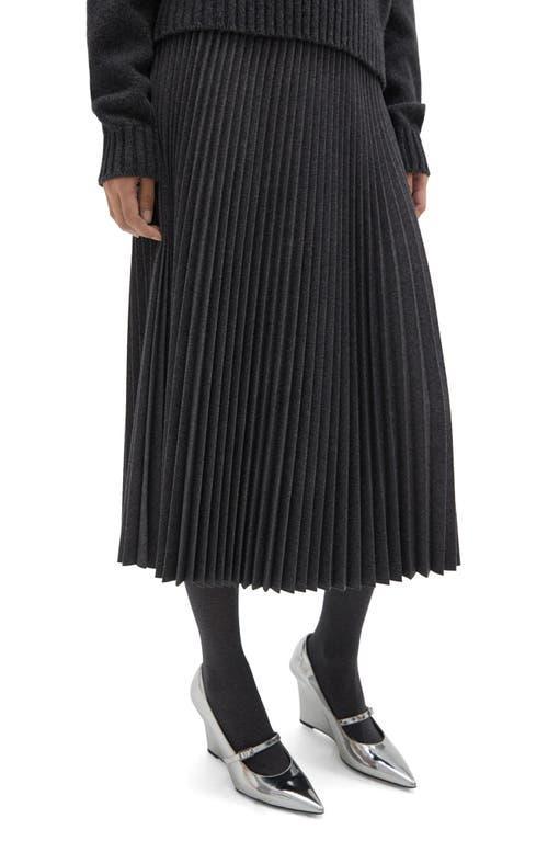 Pleated Flannel Combo Midi Skirt Product Image