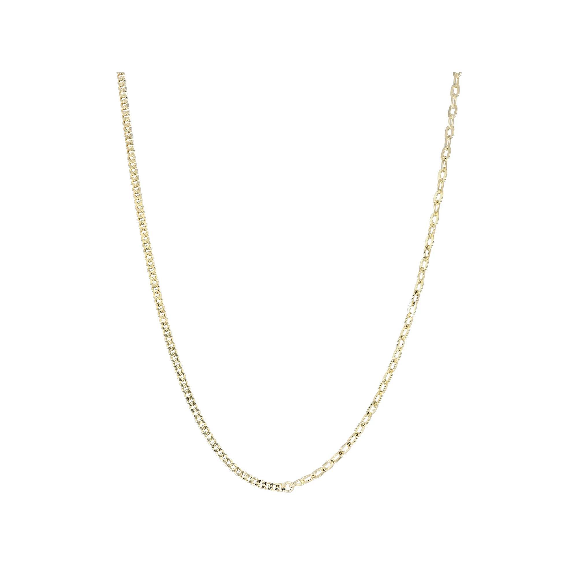 Sunkissed Sterling 14k Gold over Silver Link X Curb Chain Necklace, Women's, Size: 18", Gold Tone Product Image