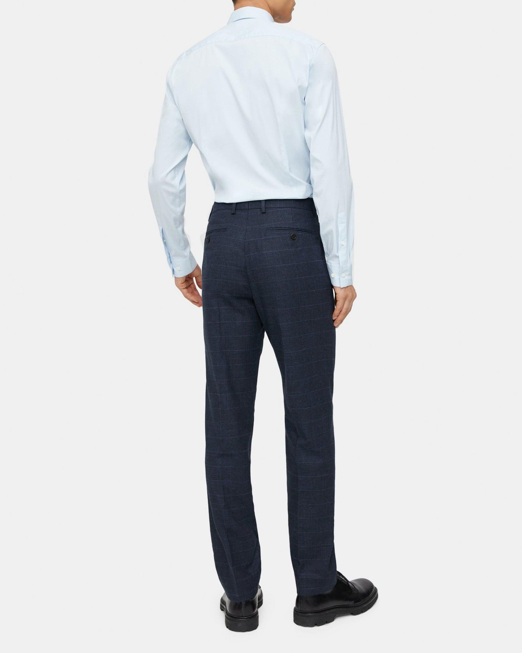 Slim Pant in Checked Wool-Cotton Product Image