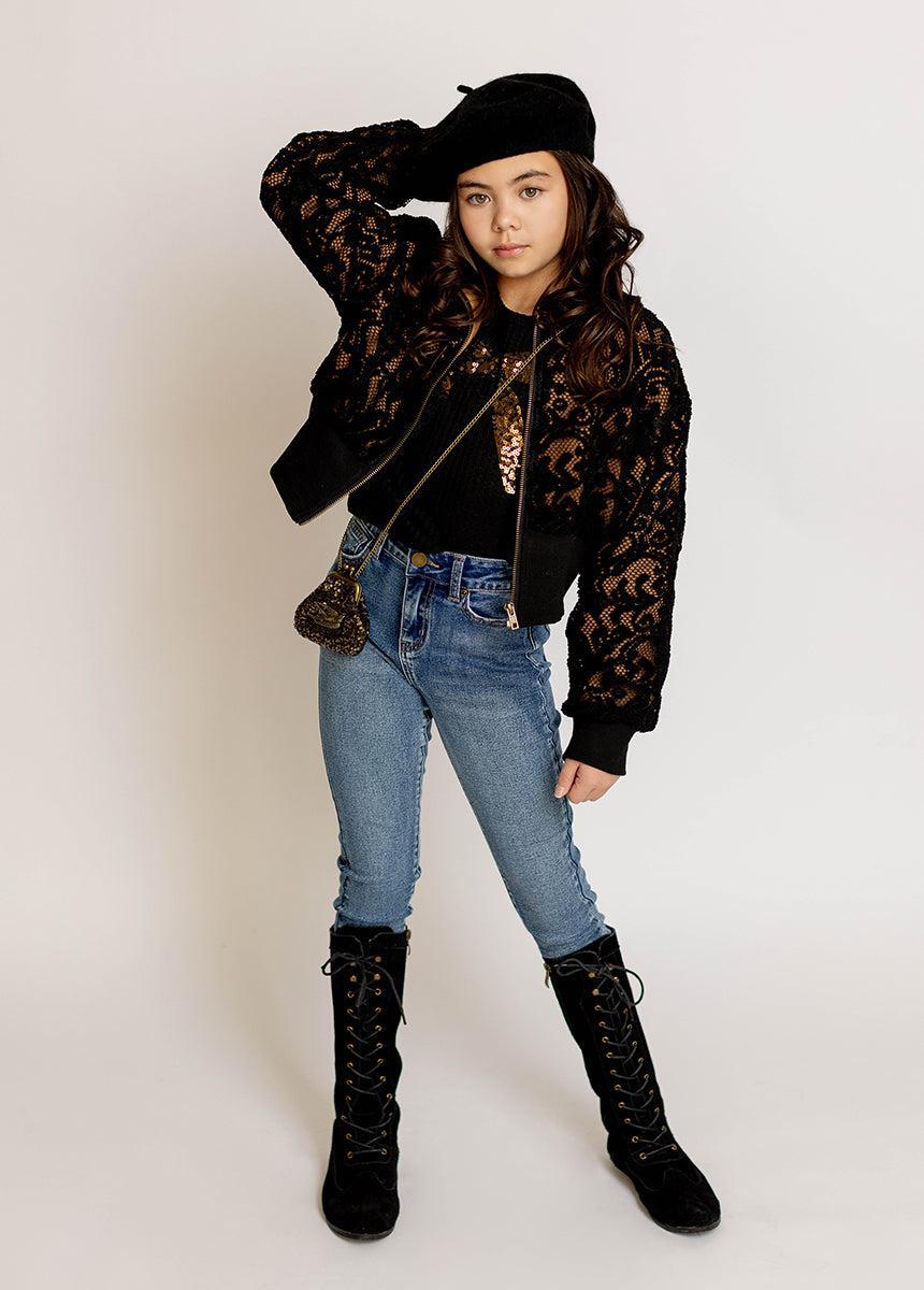 Luxury Jacket in Black Girls Product Image