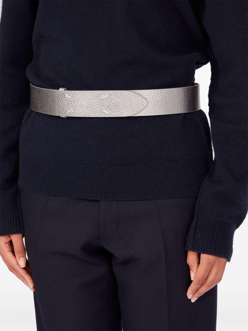 metallic-effect leather belt Product Image