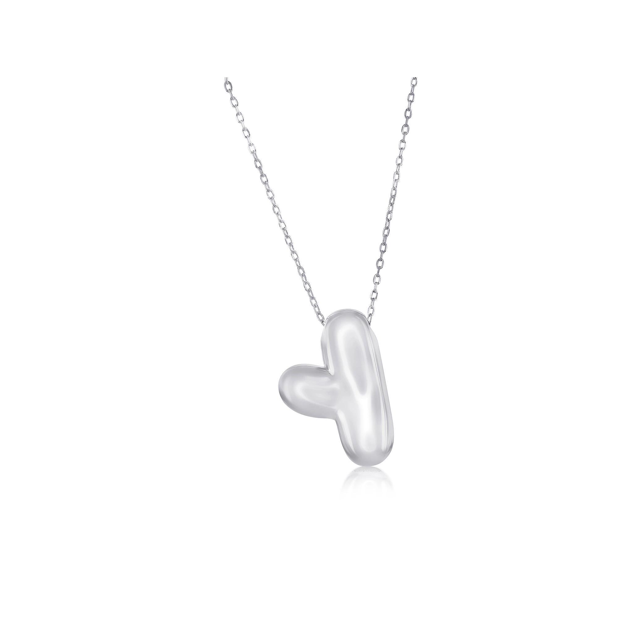 Argento Bella Sterling Silver Bubble Initial Necklace, Women's, Size: 16-18" ADJ, Sterling Y Product Image