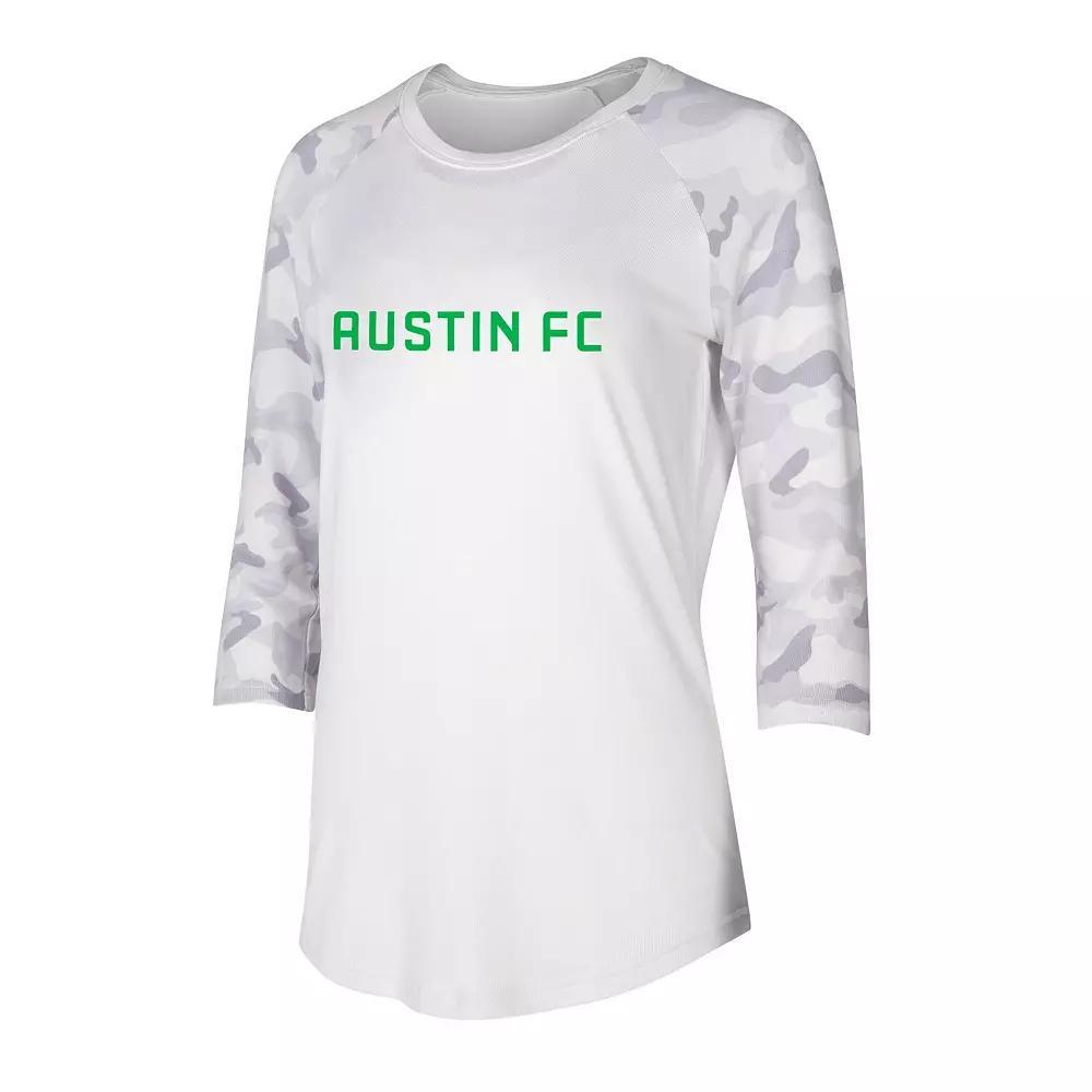 Womens Concepts Sport Cream/Gray Austin FC Composite 3/4-Sleeve Raglan Top Product Image