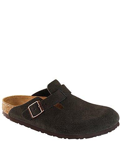 Birkenstock Mens Boston Suede Slide-On Soft Footbed Clogs Product Image