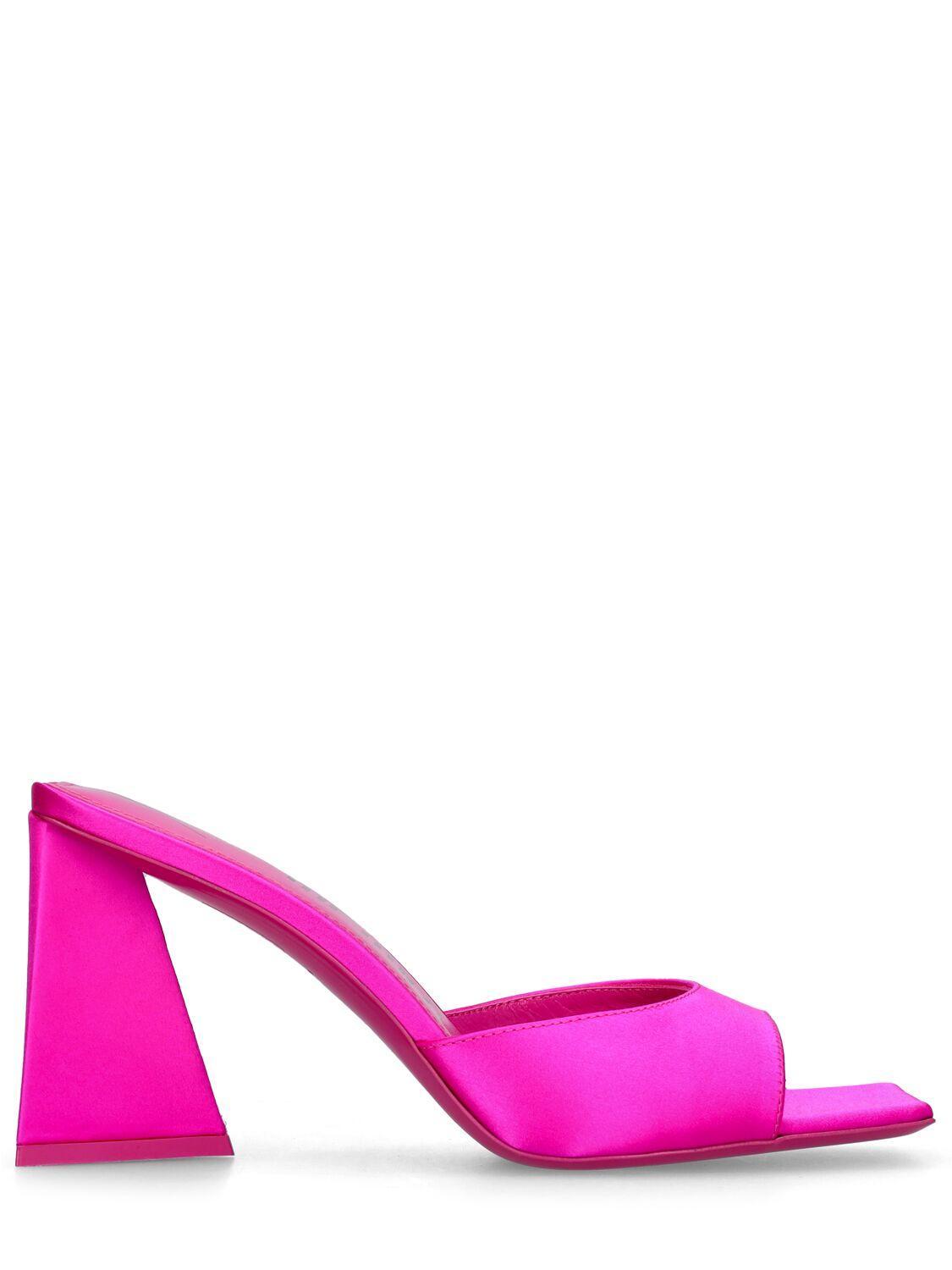 ATTICO Mini Devon 85mm Satin Mules In Purple Product Image