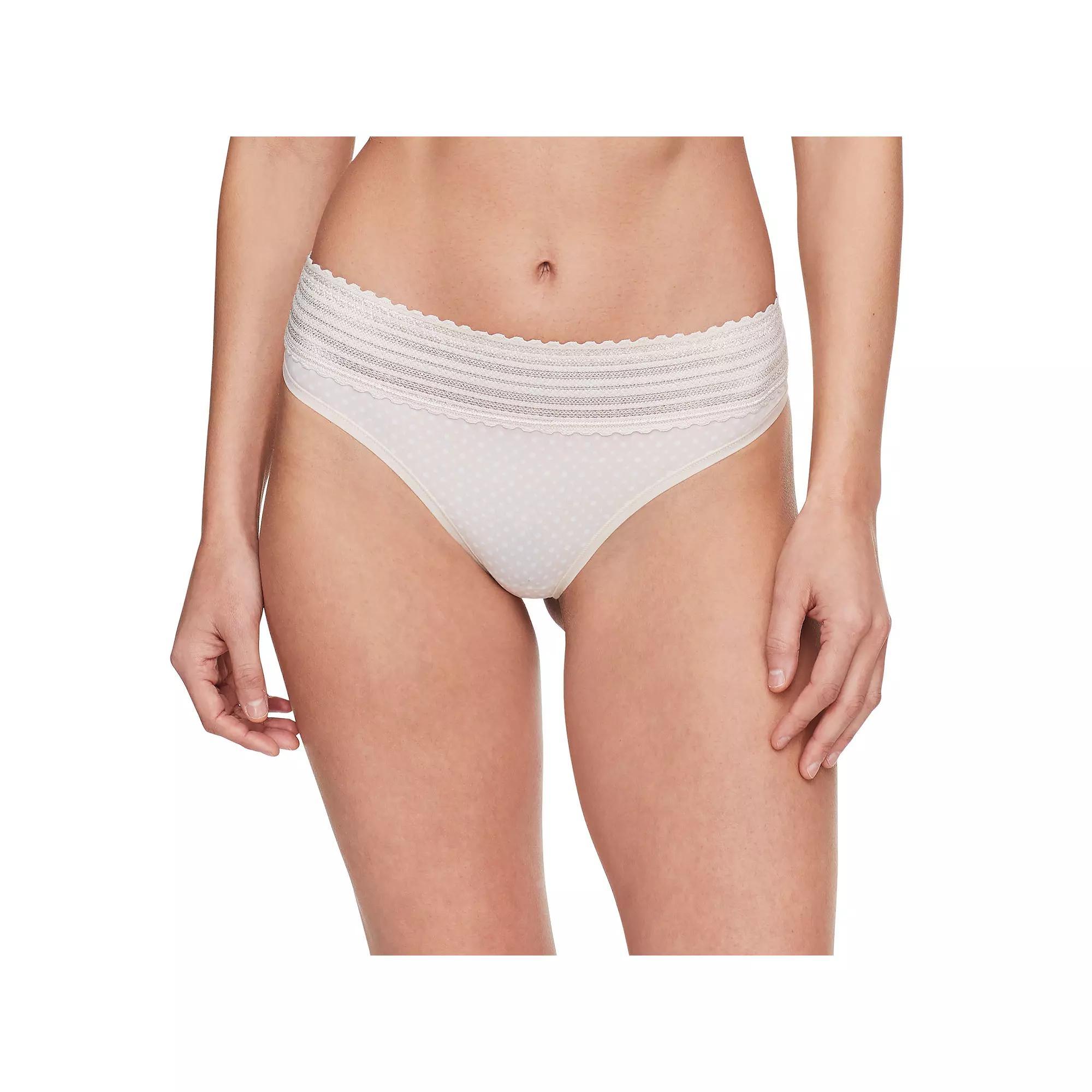 Warners No Pinching No Problems® Dig-Free Comfort Waistband Lace Thong RX5101J, Women's, Size: XL, Grey Product Image