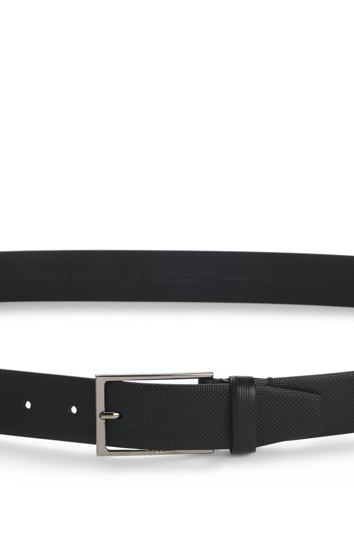 BOSS - Belt bag with trims in printed Italian leather - Black Product Image