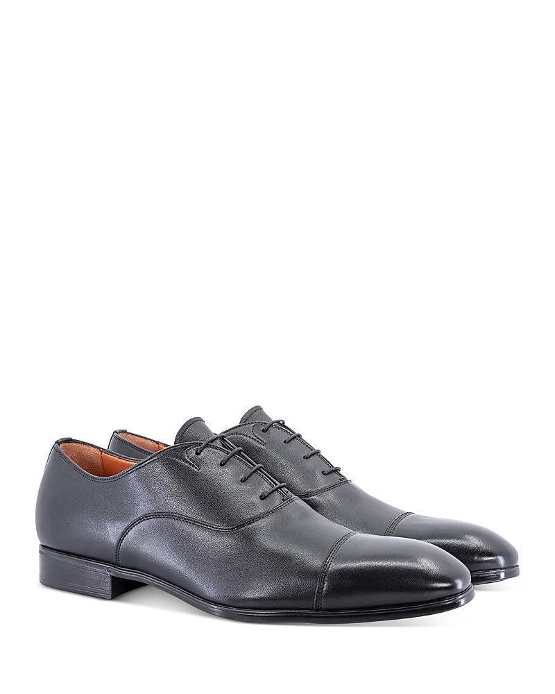 Mens Burnished Leather Cap-Toe Lace-Up Shoes Product Image