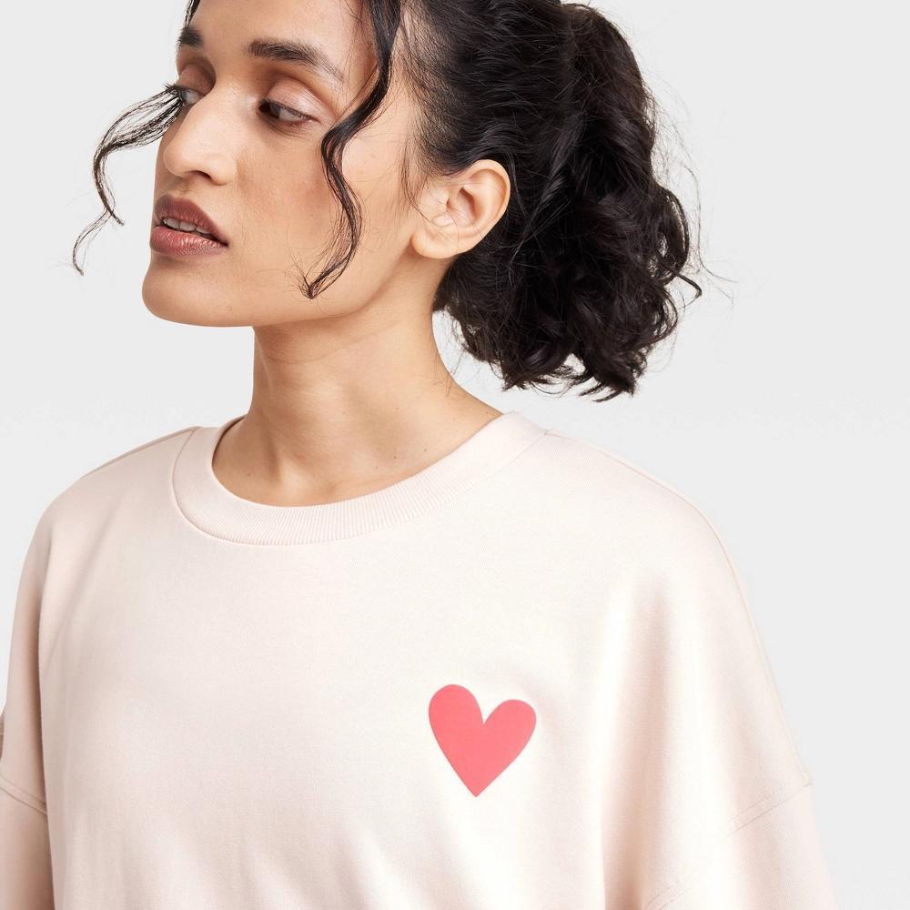 Women's Valentine's Day Graphic French Terry Crewneck Sweatshirt - JoyLab™ Product Image