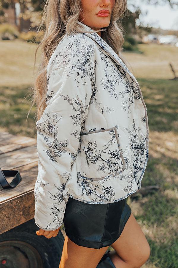 Stellar Style Quilted Floral Jacket Product Image