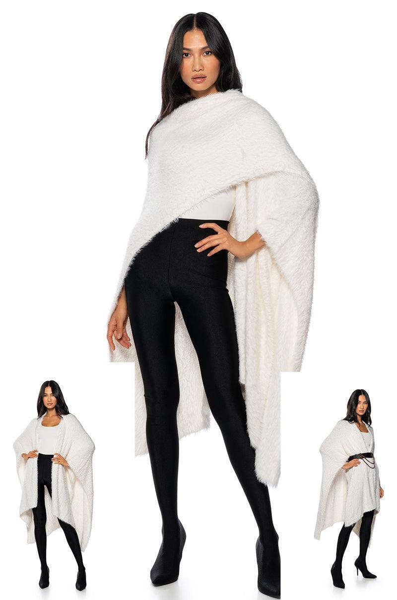 COZY TAPE KNIT PONCHO Product Image