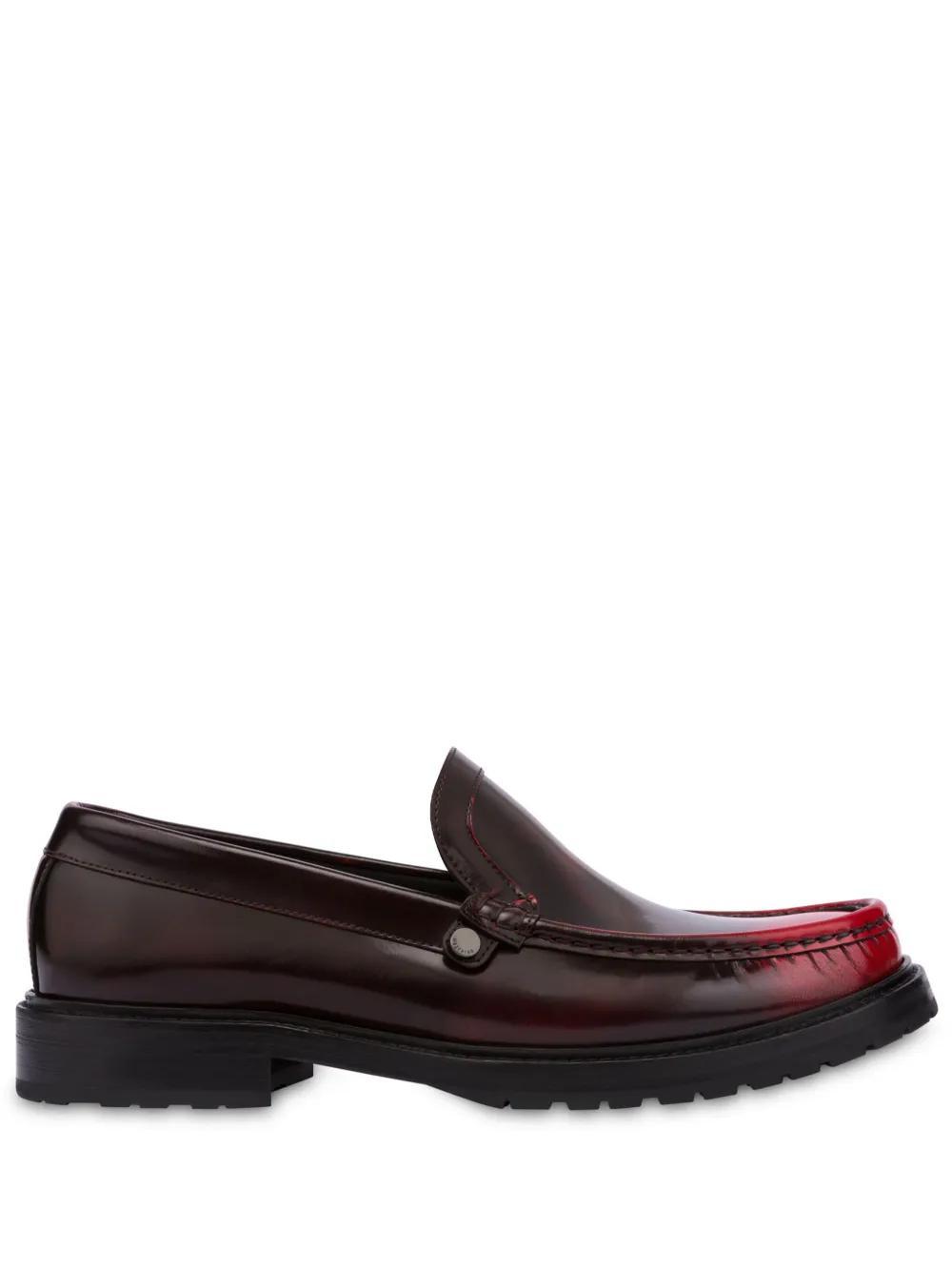 faded-effect leather loafers Product Image