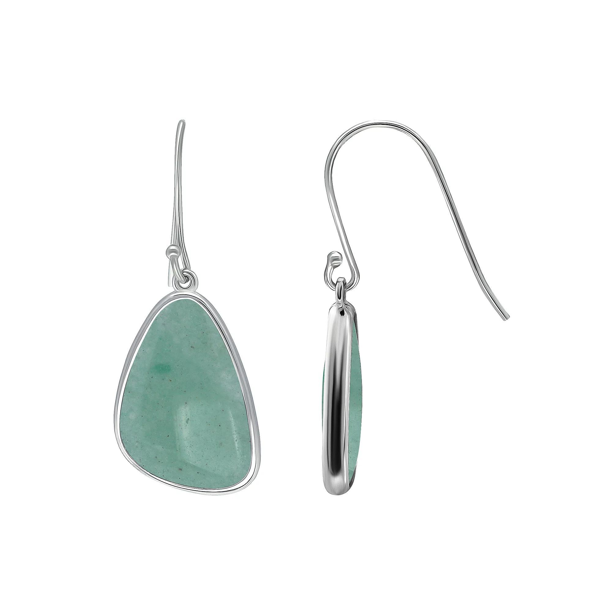 Aleure Precioso Sterling Silver Freeform Sodalite Drop Earrings, Womens, Green Product Image