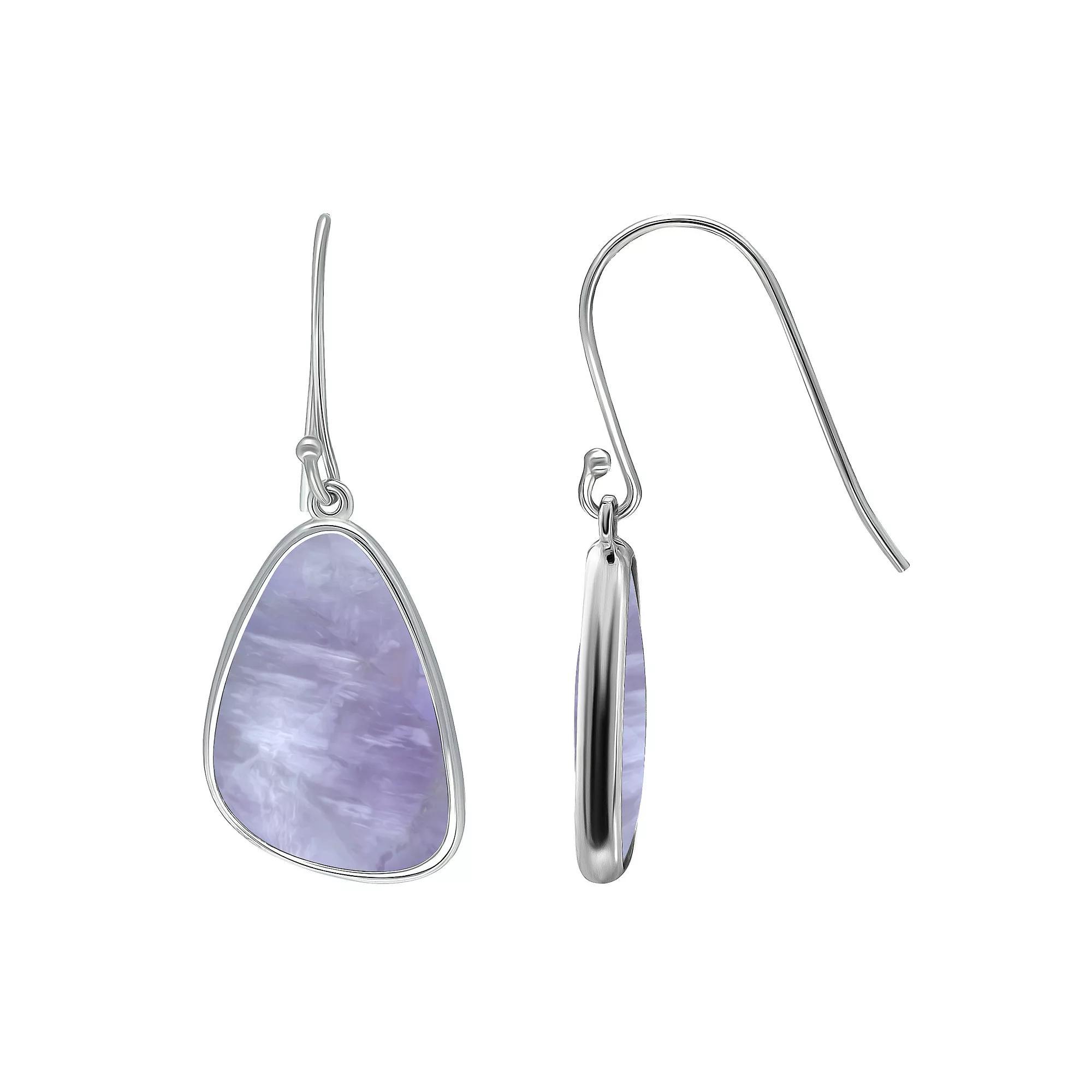 Aleure Precioso Sterling Silver Freeform Sodalite Drop Earrings, Womens, Purple Product Image
