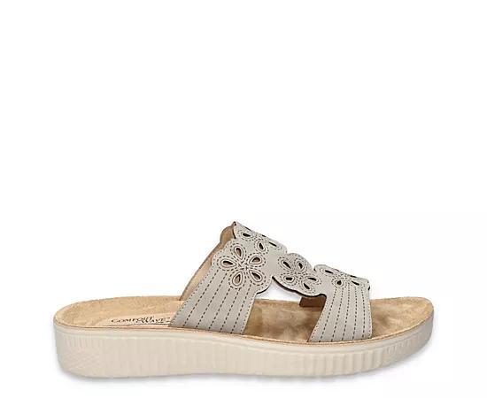 Easy Street Taj Women's Comfort Platform Slide Sandals, Size: 10 Wide, White Product Image