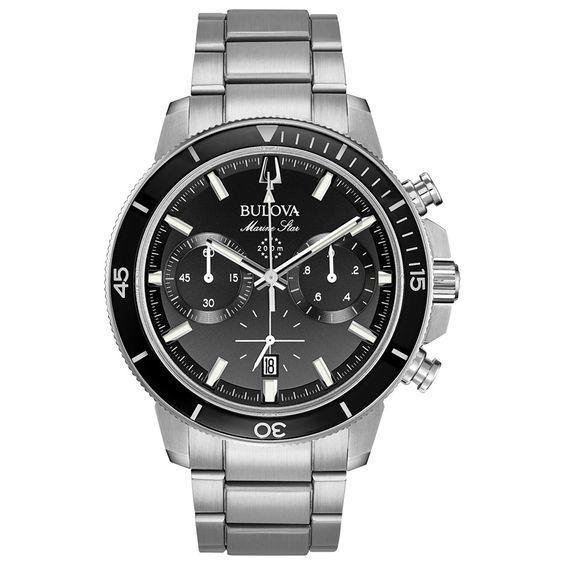 Bulova Mens Marine Star Stainless Steel Chronograph Watch - 96B272 Silver Tone Product Image
