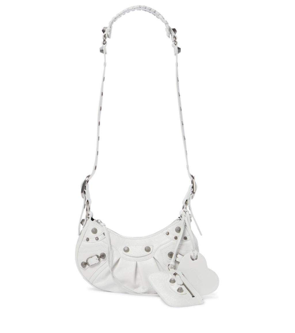 BALENCIAGA Le Cagole Xs Leather Shoulder Bag In Blue Product Image