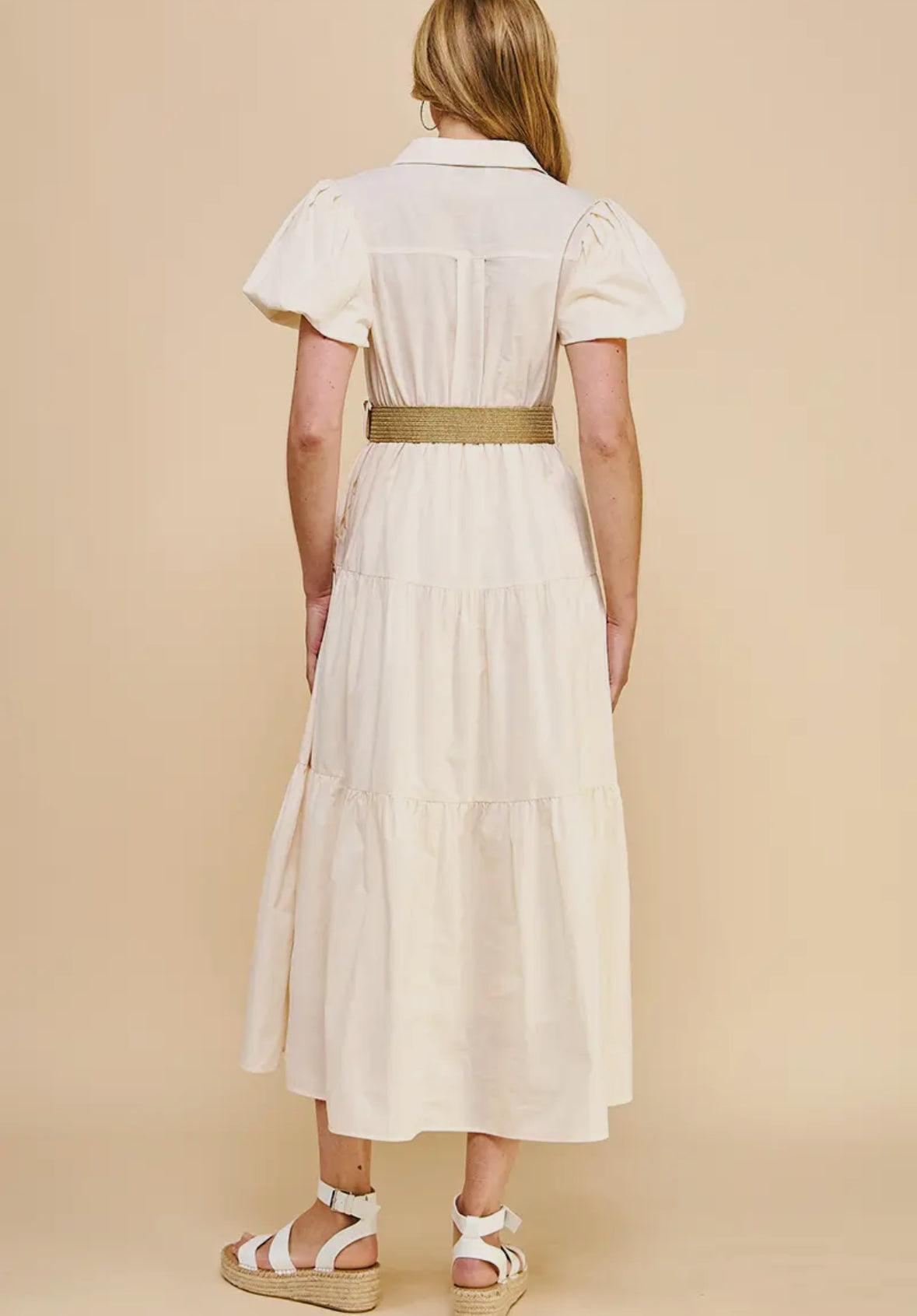 Buttondown Belted Maxi Dress Product Image