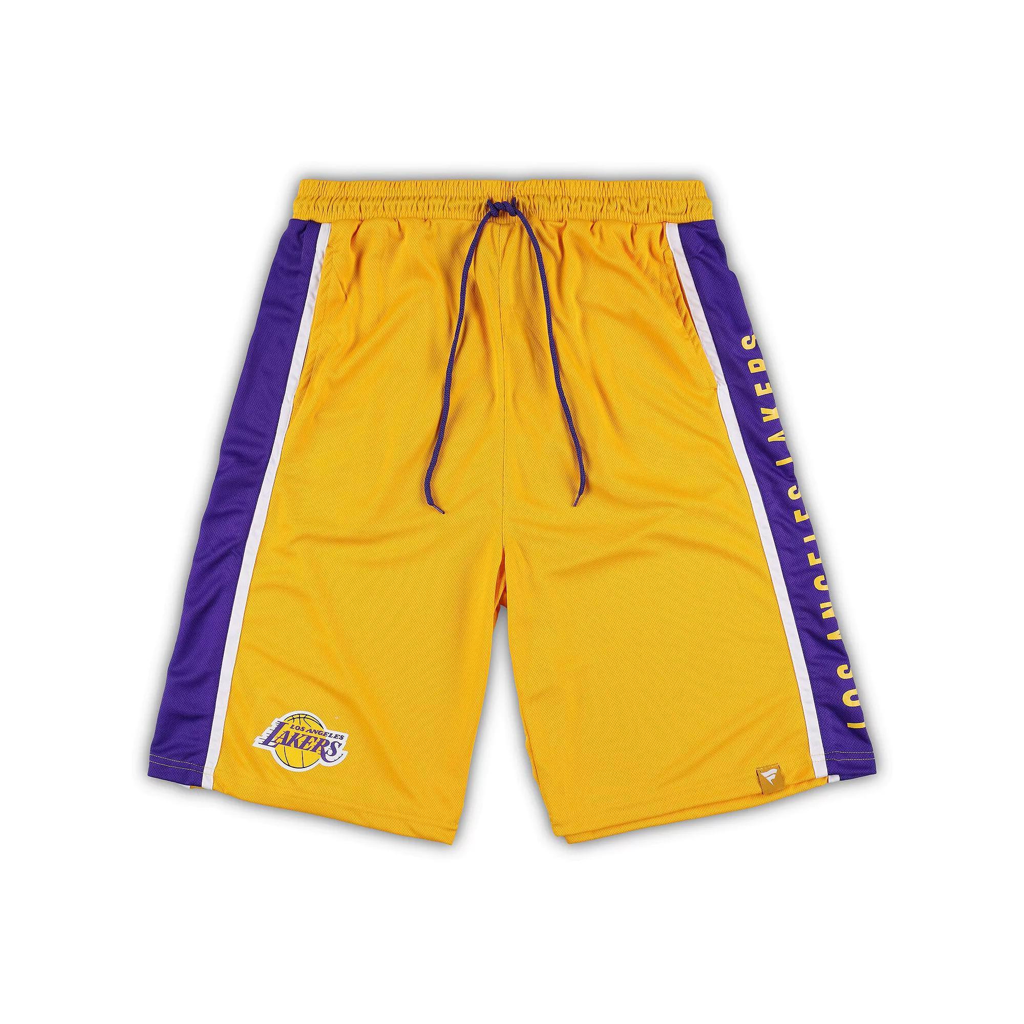 Mens Fanatics Branded Gold Los Angeles Lakers Big & Tall Referee Iconic Mesh Shorts Product Image