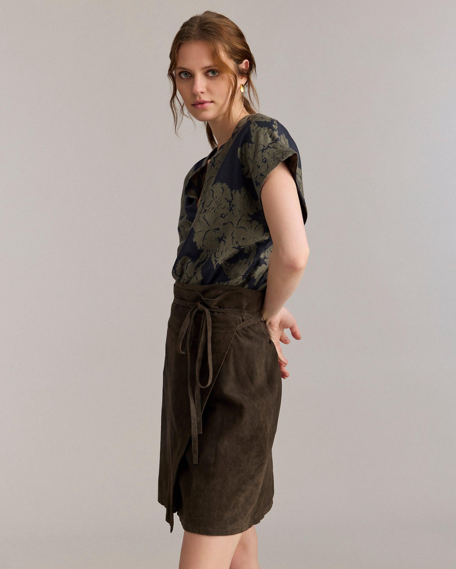 Juniper Jacquard Short Sleeve Blouse -  Product Image