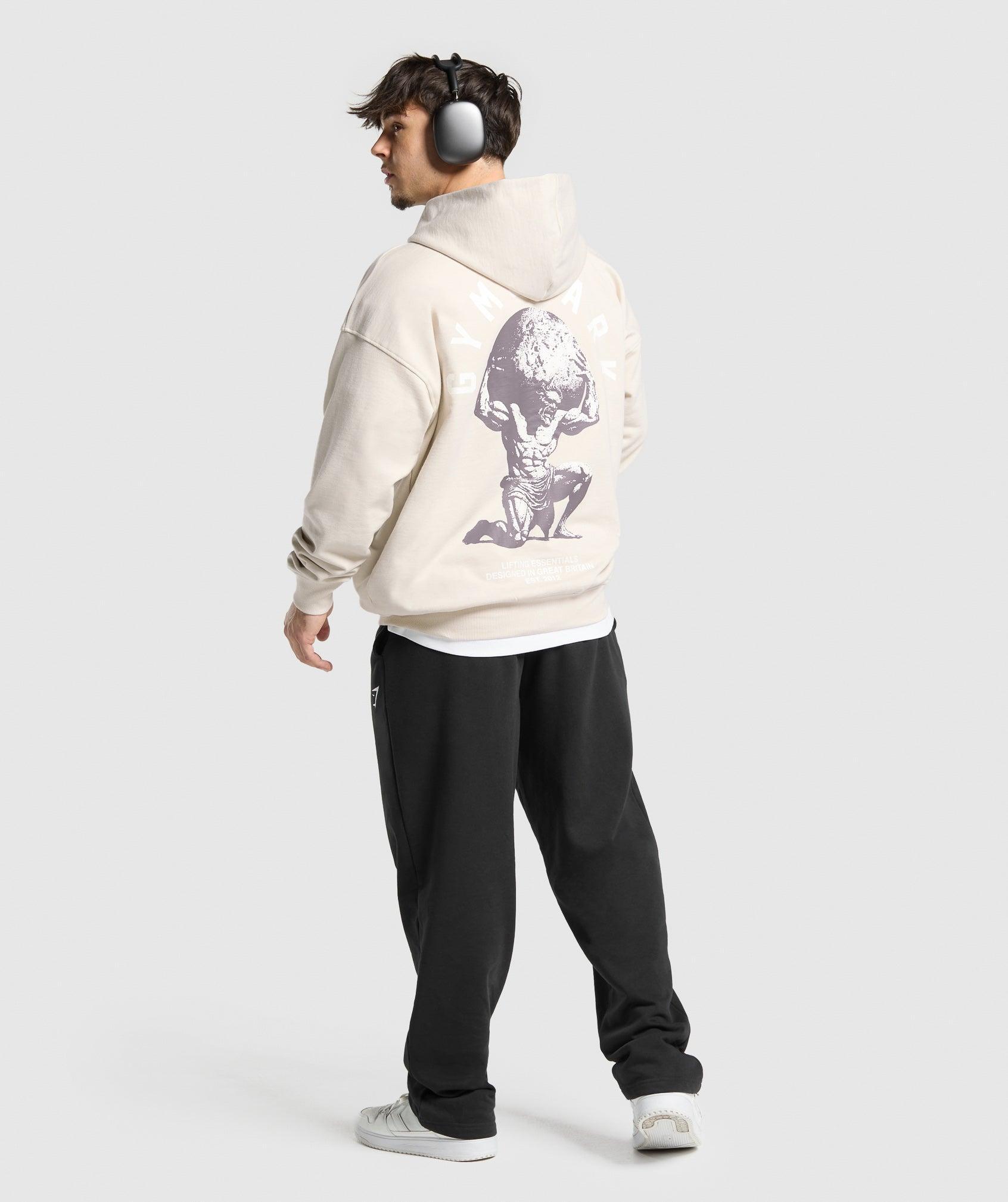 Gymshark Atlas Zip Up Hoodie - Oat White Male Product Image