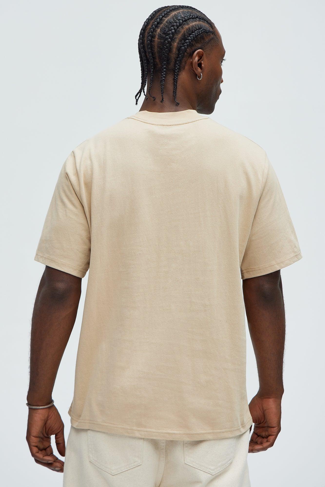 Oversized Heavyweight Short Sleeve Tee - Tan Product Image