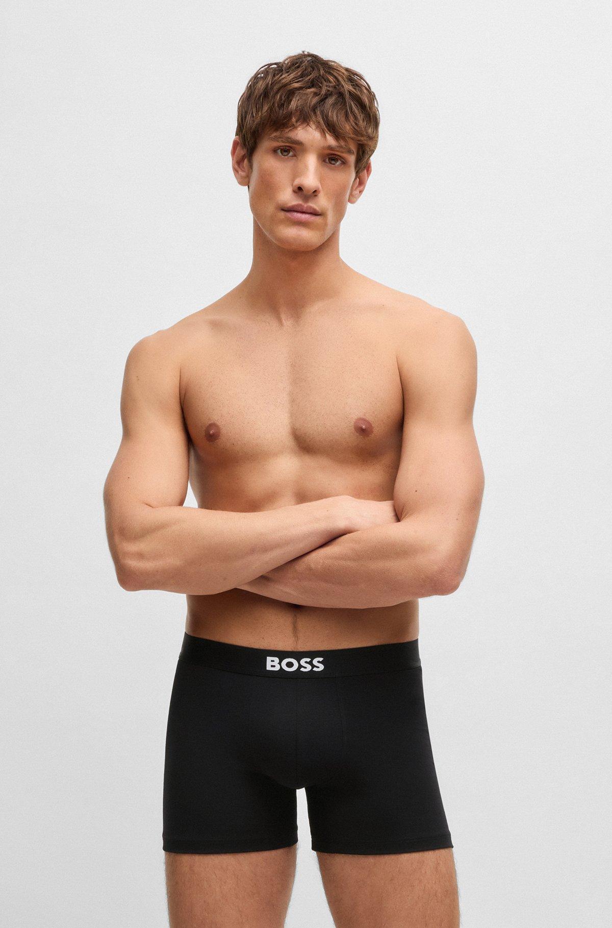 Two-pack of stretch-cotton boxer briefs with logo waistbands Product Image