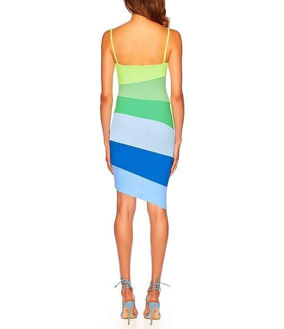 Susana Monaco Color Block Stripe Square Neck Sleeveless Dress Product Image