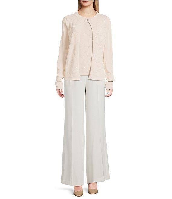 Donna Karan Clear Sequin Floral Cardigan Product Image