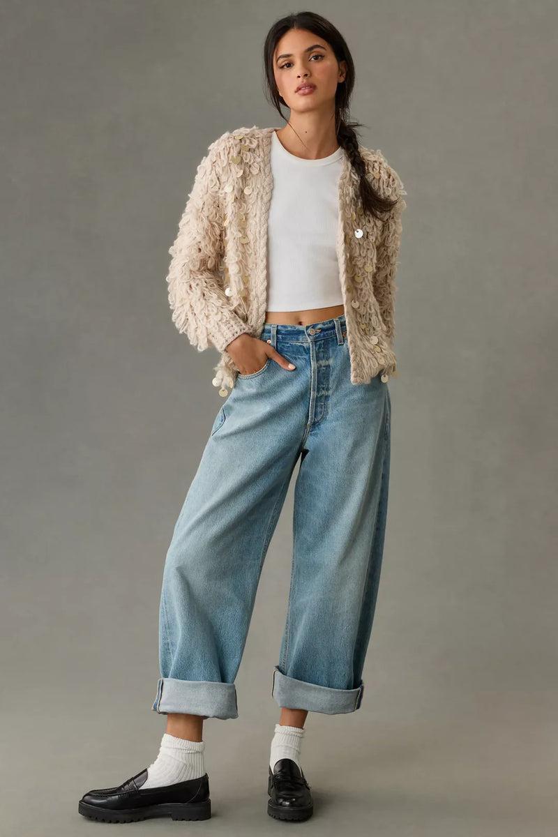 Sequined Loop Crochet Cardigan Product Image