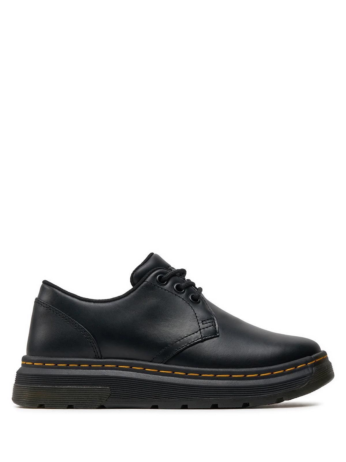 DR. MARTENS' Black Crewson Shoes The Leather In Nero Product Image
