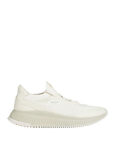 HUGO BOSS Boss Mens Open Beige Branded Knitted Low-top Trainers Product Image