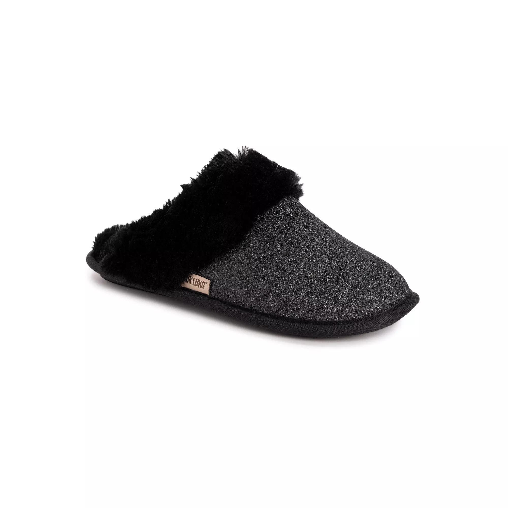 MUK LUKS Womens Angled Sparkle Scuff Slippers Product Image