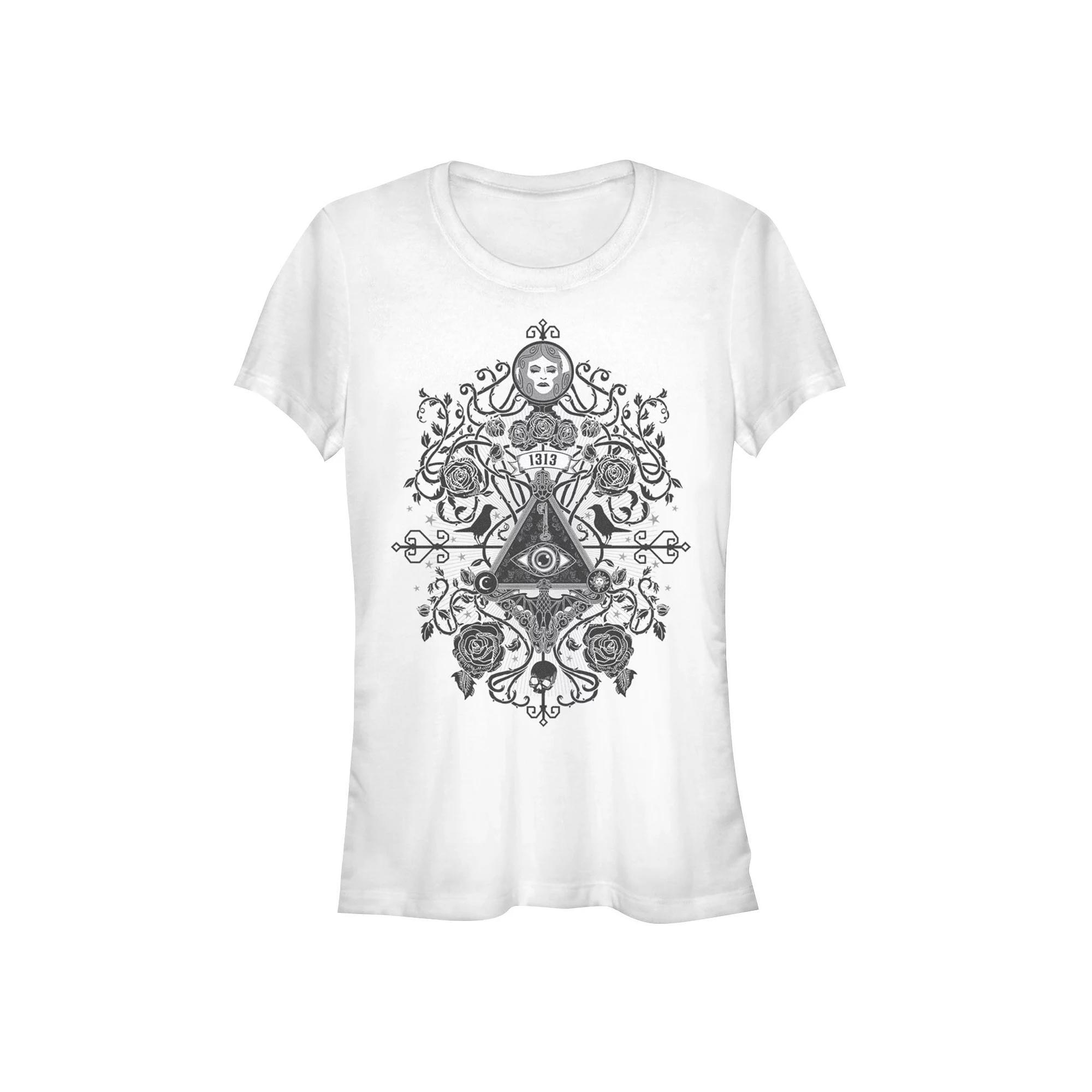 Disney's The Haunted Mansion Women's 1313 Symbols Tee, Girl's, Size: Medium, White Product Image