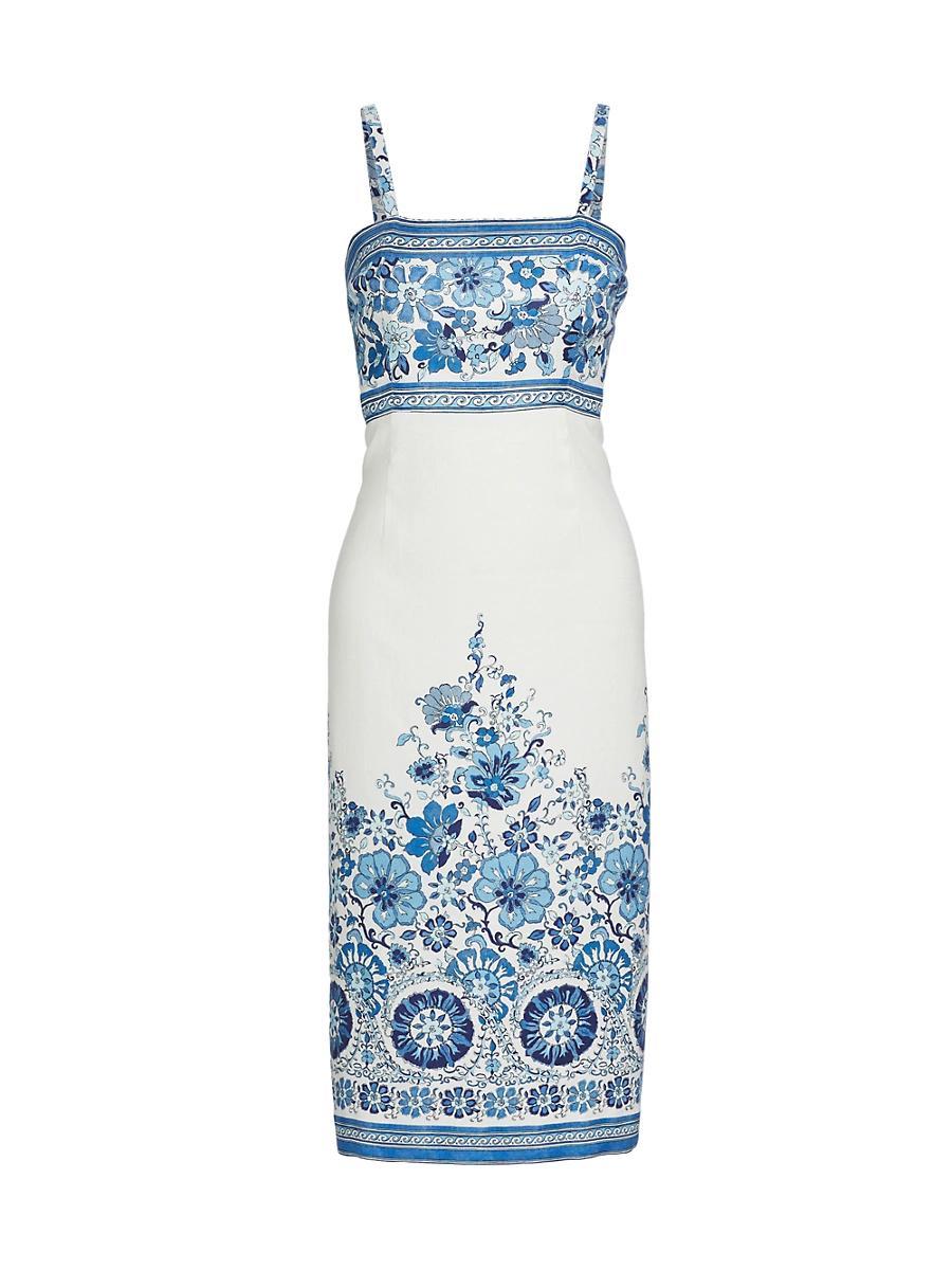 Womens The Annalise Casacade Garden Linen Dress Product Image