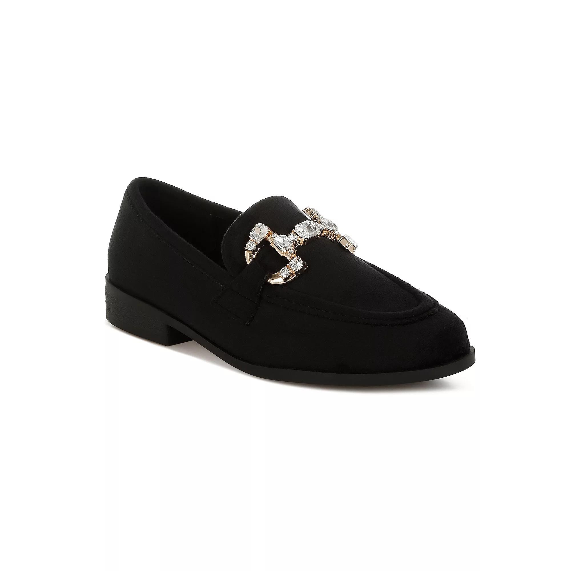 Rag & Co Maestro Women's Chain Detail Loafers, Size: 8, Black Product Image