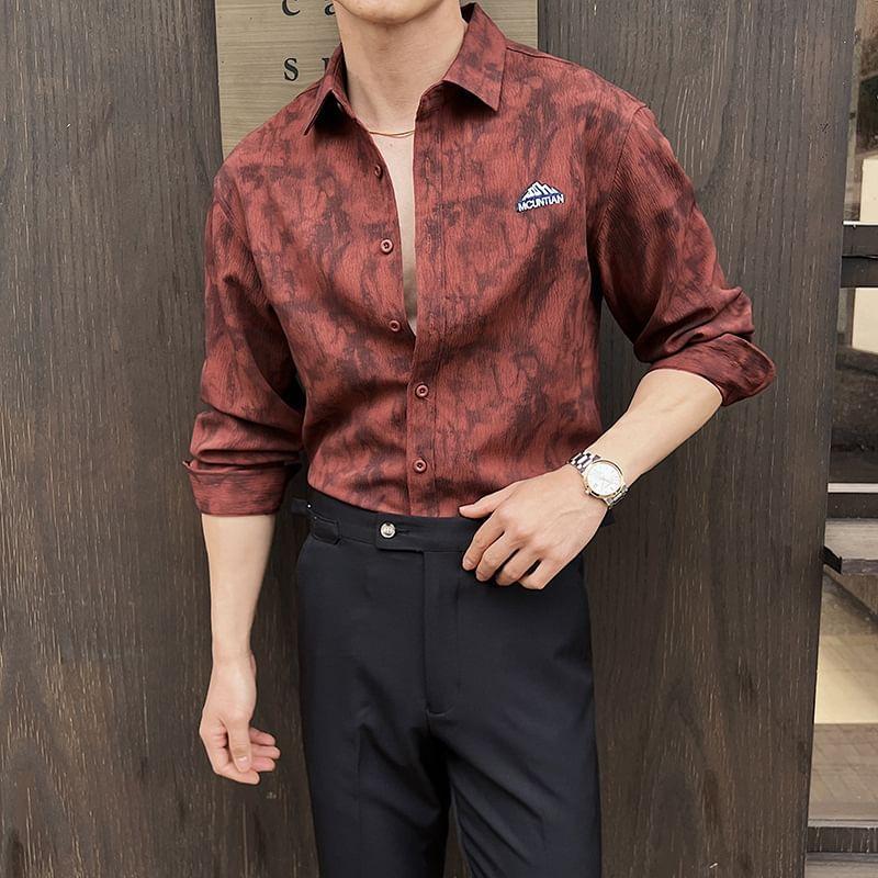 Printed Logo Button-Up Shirt Product Image