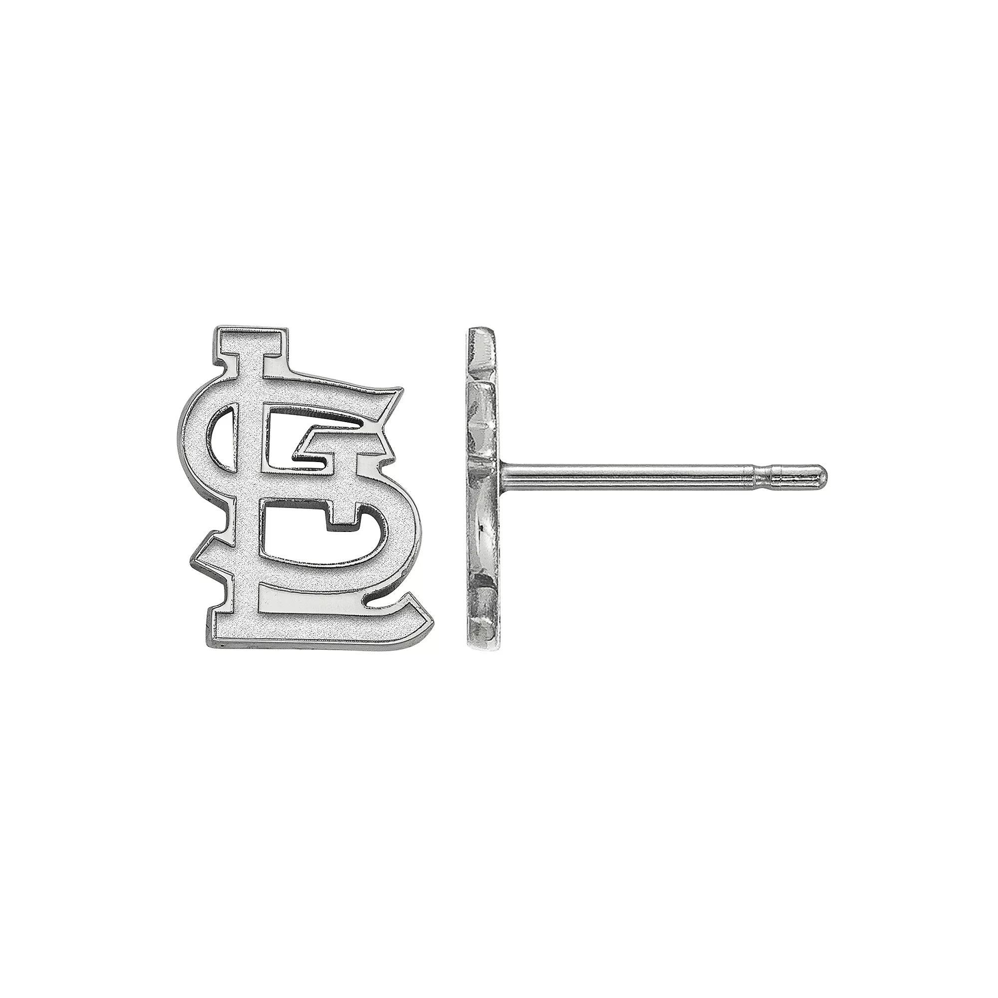 LogoArt 10k Gold St. Louis Cardinals Extra-Small Post Earrings, Women's, Size: 9MM, 10k White Gold Product Image
